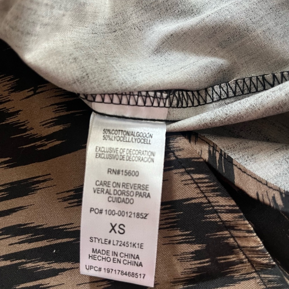 Wit & Wisdom Brown/Black Patterned Women's Top Size XS - Picture 14 of 15